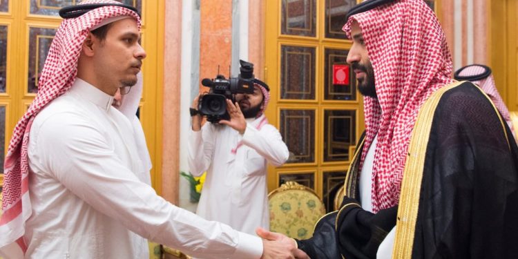 Saudi Crown Prince meets slain journalist Jamal Khashogii's son a the Royal Palace on Tuesday