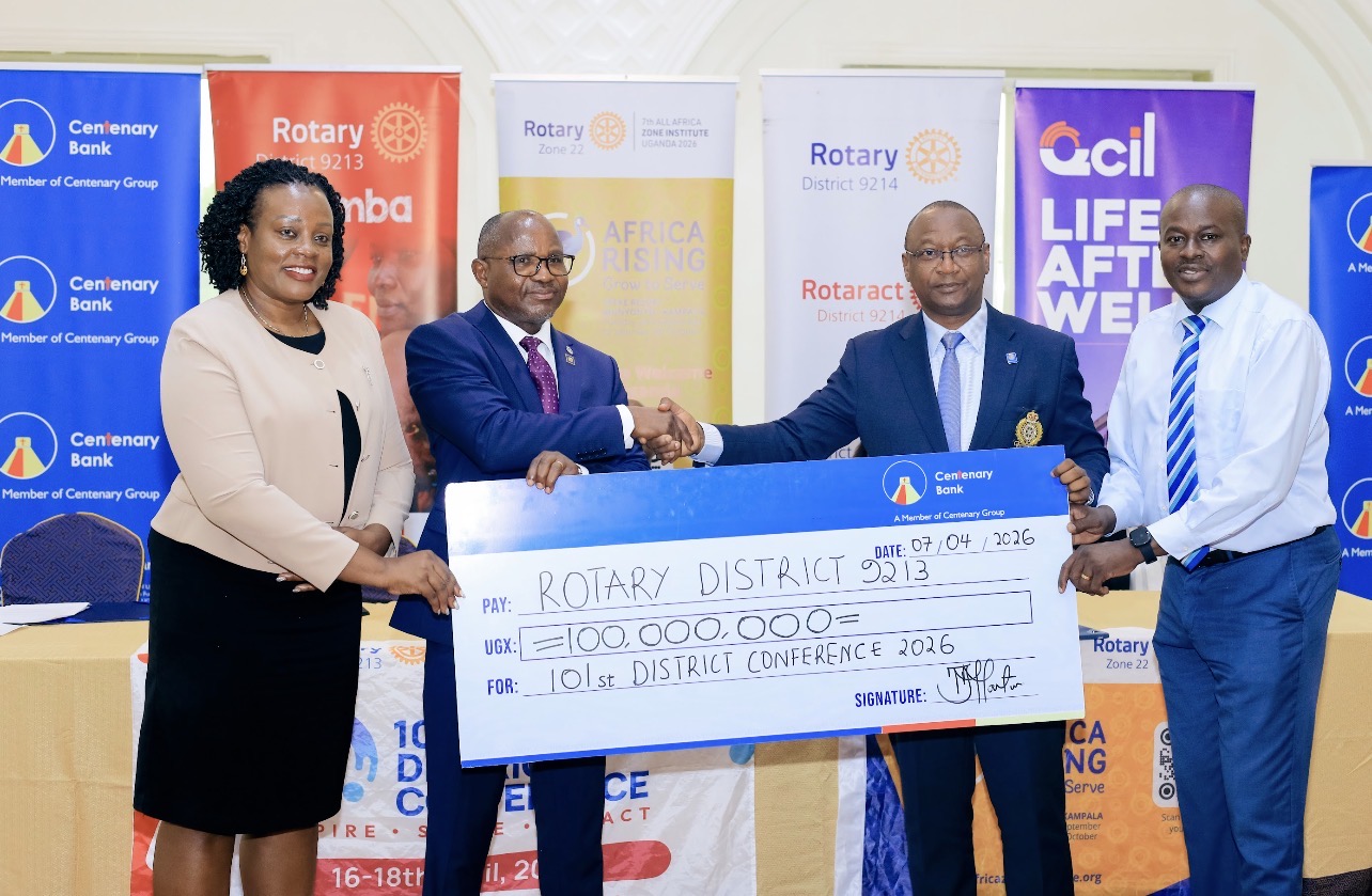 Centenary Bank Contributes UGX 280 Million to Support Year 2026 Rotary Conferences With Each District Receiving UGX100M