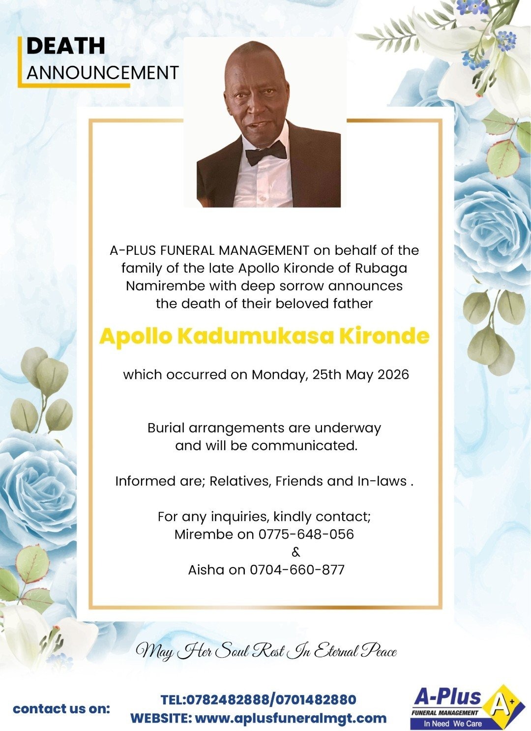 RIP Mr. Chef: Chef Kadumukasa signs out