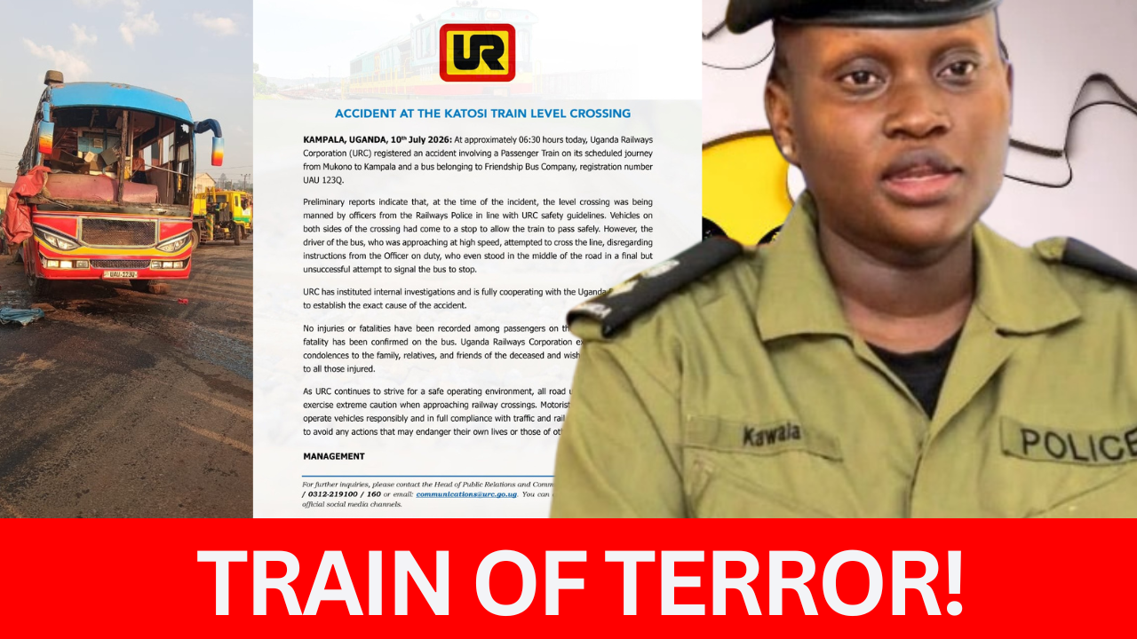 WHO FAILED THE CHILDREN? School trip turns tragic. One dead, scores injured as school bus collides with train in Mukono. Injured students rushed to hospital as police hunt fleeing bus driver