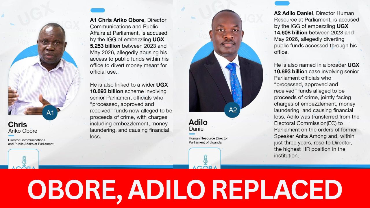 PARLIAMENT PURGE! Obore, Adilo Sacked in Shs30bn Corruption Storm. Communications, HR bosses replaced as IGG tightens noose on Parliament officials