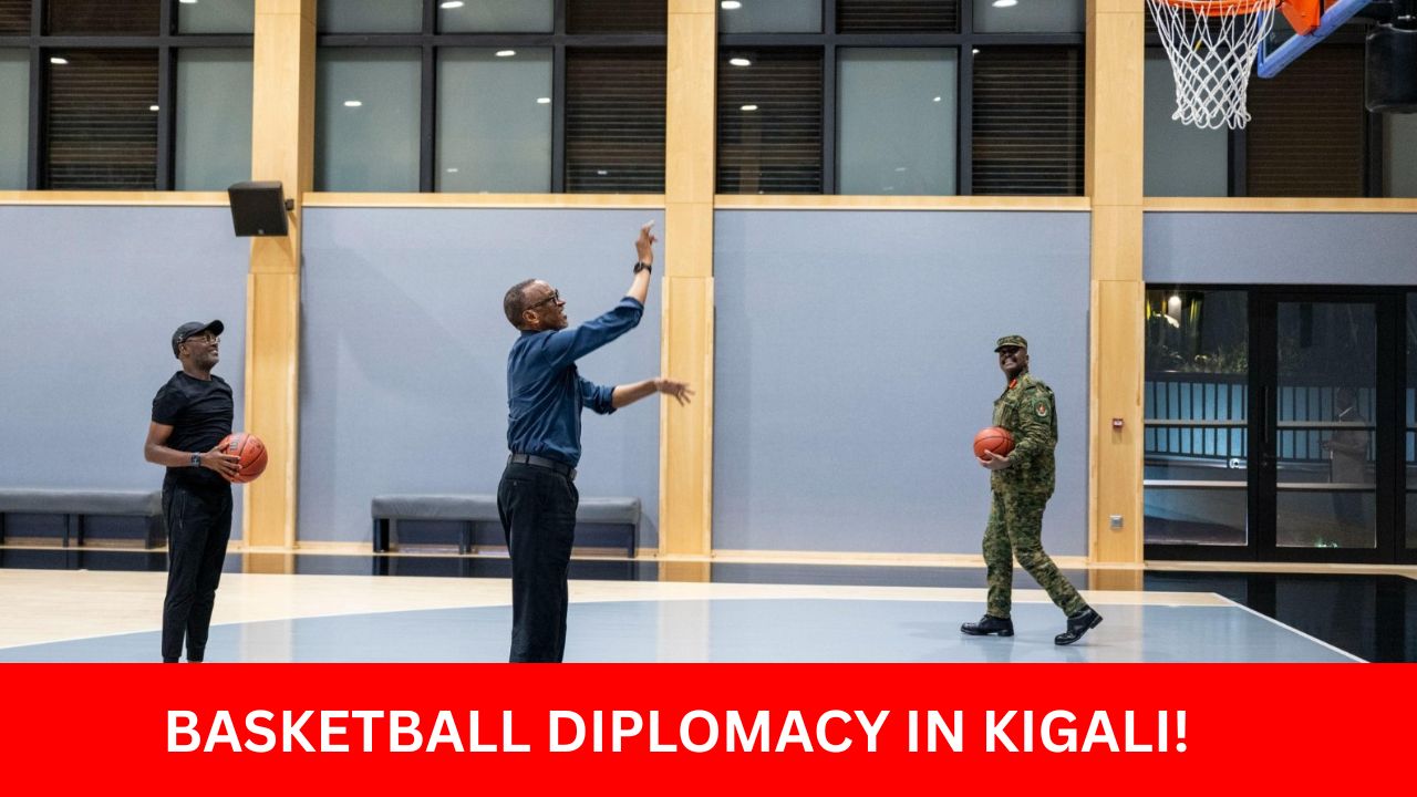 FROM SECURITY TALKS TO SLAM DUNKS! Muhoozi and Kagame Hold Bilateral Talks Before Friendly Basketball Match in Kigali. Court showdown becomes symbol of renewed Uganda-Rwanda friendship