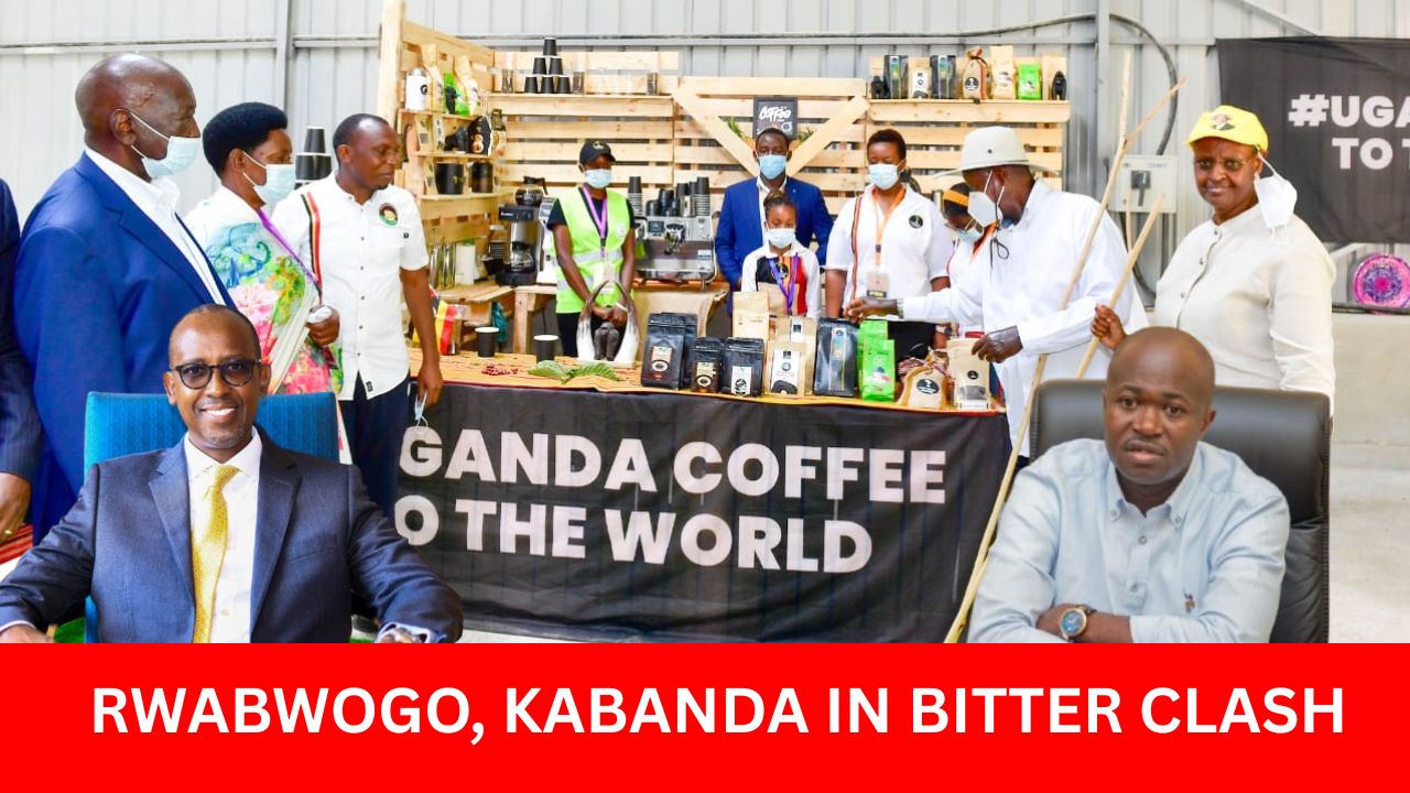 MUHOOZI vs RWABWOGO WAR TURNS BLOODY: State House rivalry takes an even uglier turn. PLU mobiliser accuses Rwabwogo of corruption and land grabbing. Says Shs75 billion was spent teaching Ugandans to drink coffee