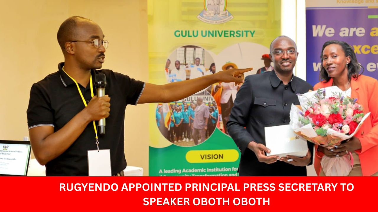 RUGYENDO APPOINTED PRINCIPAL PRIVATE PRESS SECRETARY TO 12TH PARLIAMENT SPEAKER:RUGYENDO’S JOURNEY TO PARLIAMENT: After decades in journalism, media entrepreneurship, academia and football administration, the veteran communicator takes charge of the Speaker’s press office.