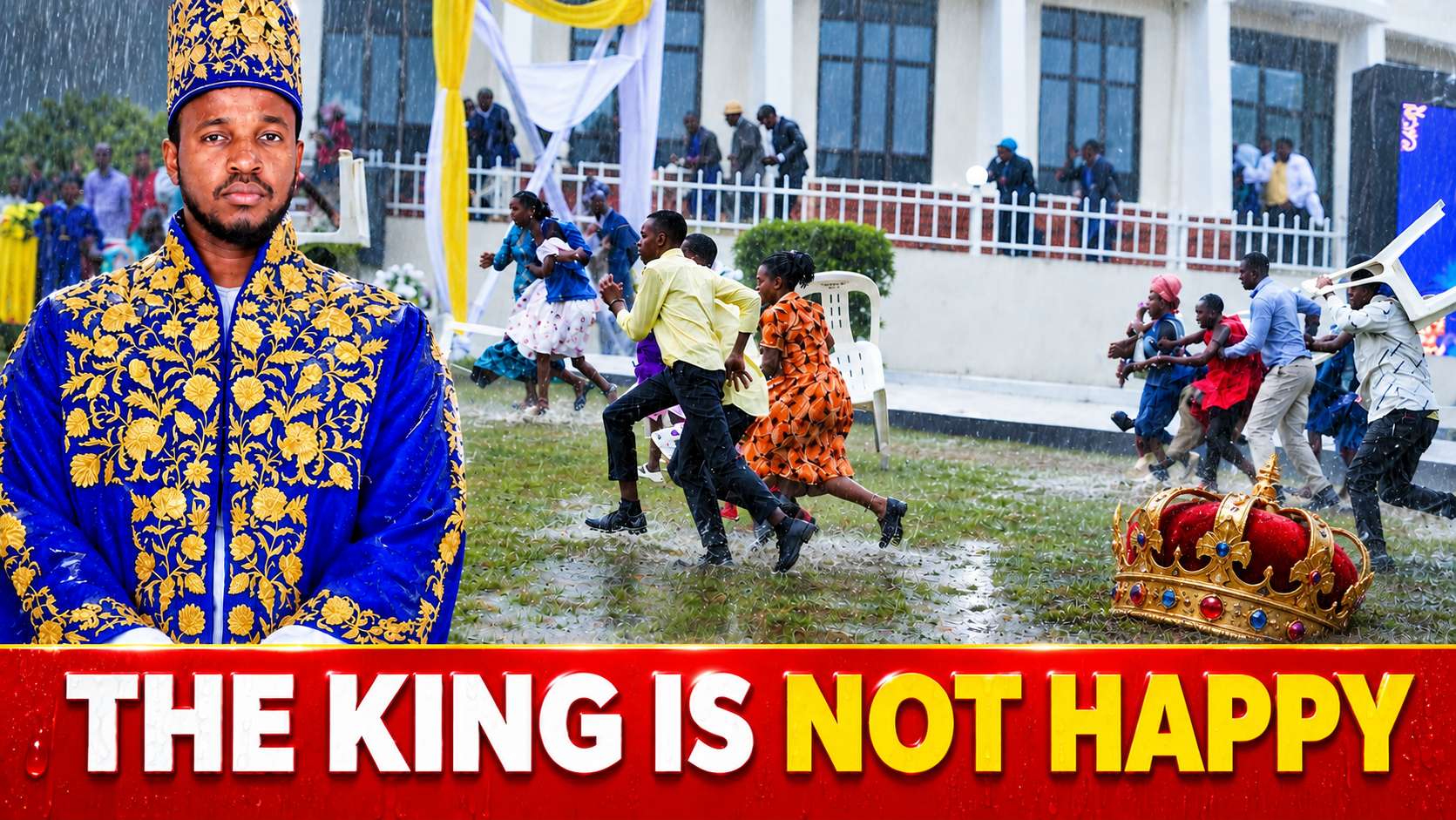 KING OYO ‘SPEAKS’ THROUGH THE RAIN! Heavy, Windy Storm Sweeps Karuziika Palace As Mourners Flee For Shelter, With Batooro Subjects Interpreting The Dramatic Downpour As A Powerful Sign From Their Fallen King