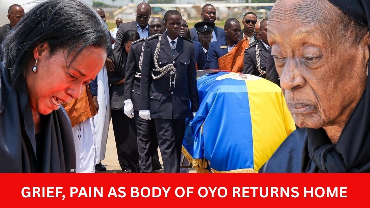 KING OYO’S BODY BACK HOME: President Museveni Receives The Remains Of King Oyo At Entebbe As Queen Mother Best Kemigisa And Royal Family Members Begin The Monarch’s Final Journey Home