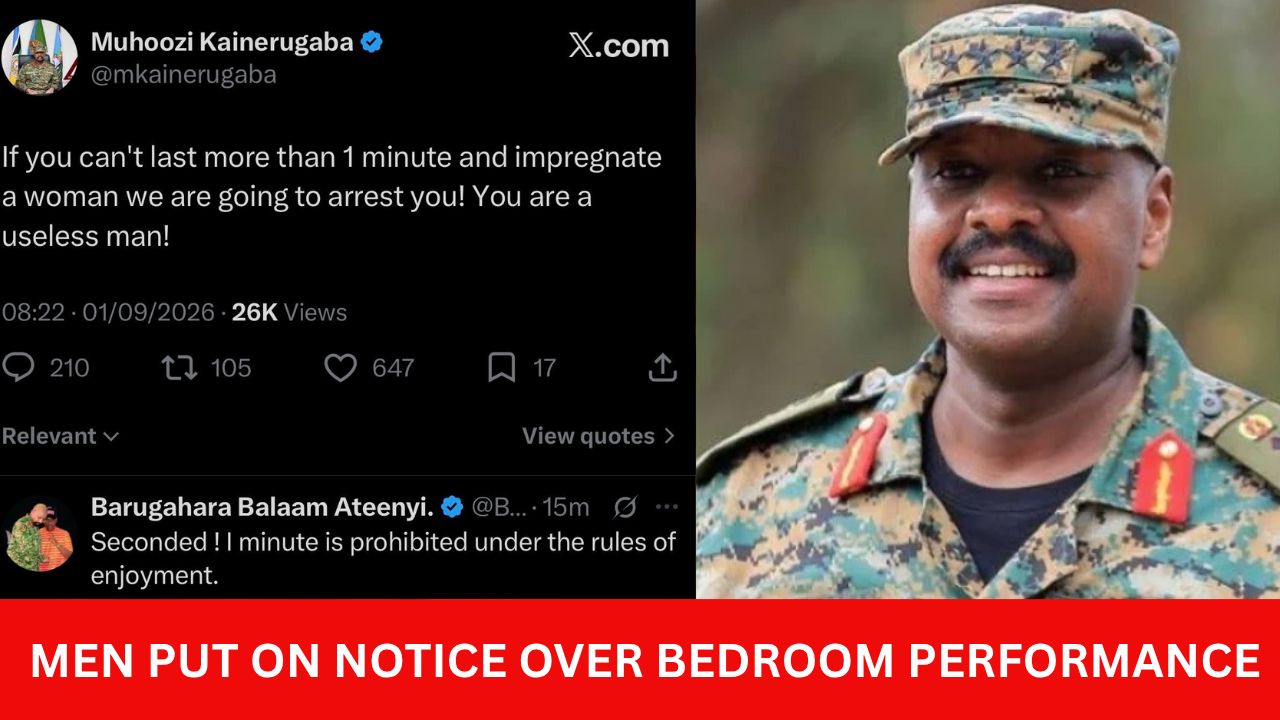ONE-MINUTE STAND MEN WARNED OF ARREST AND TAX: Gen. Muhoozi’s Provocative Warning has Triggered a Flood of Humorous and Bewildered Reactions Online, with Ugandans Debating what Constitutes a Long Last Intercourse