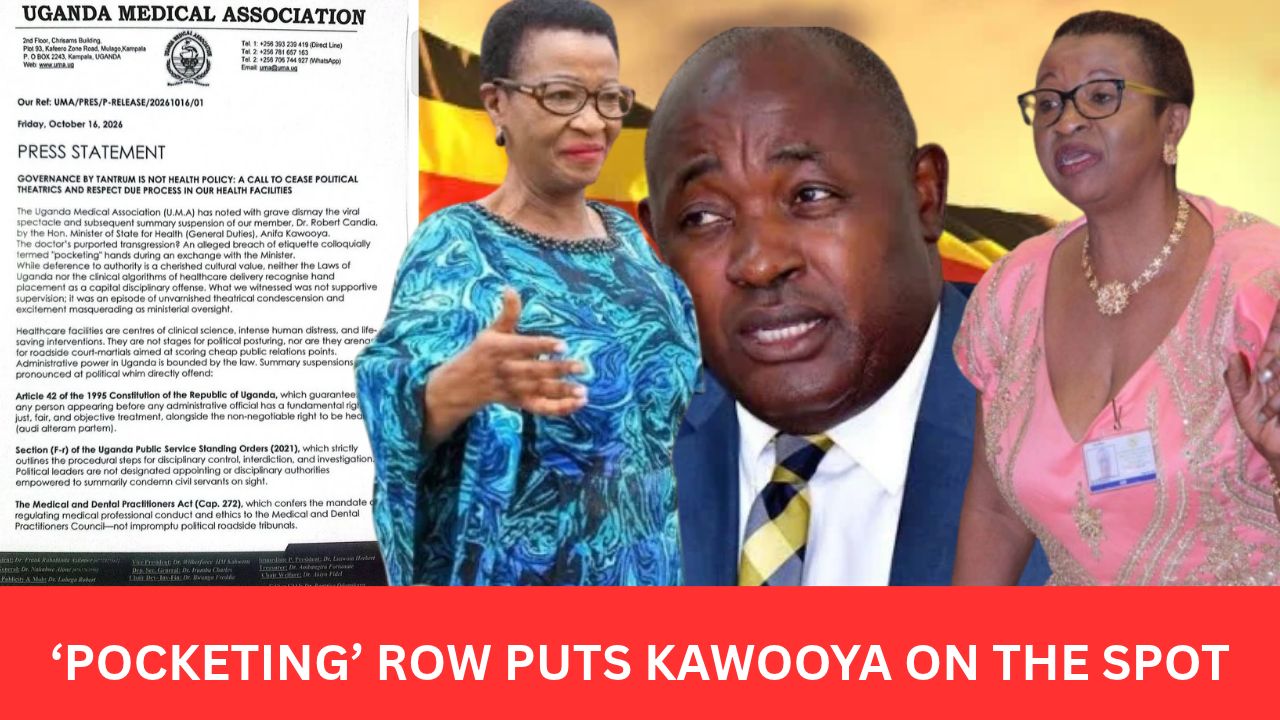 KAWOOYA UNDER FIRE AS MINISTRY DENIES DR CANDIA SUSPENSION: Health Ministry Says Arua Doctor Remains In Office After Minister Reportedly Ordered Him To Hand Over For “Pocketing”
